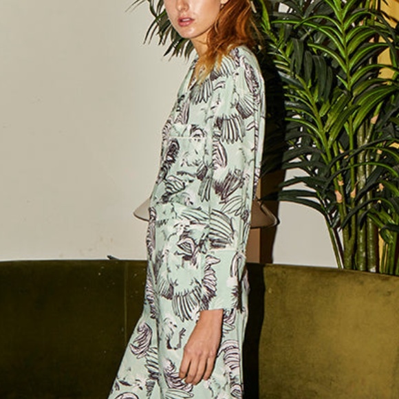 Rachel Antonoff PJ Shirt in Cocktail Mintchip - Picture 9 of 10